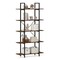 Rustic Brown 5-Tier Bookshelf with Metal Frame 62" Tall Industrial Open Storage Rack for Living Room